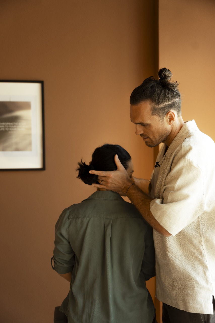 A patient undergoing chiropractic treatment for anxiety at Spine Line Chiropractic